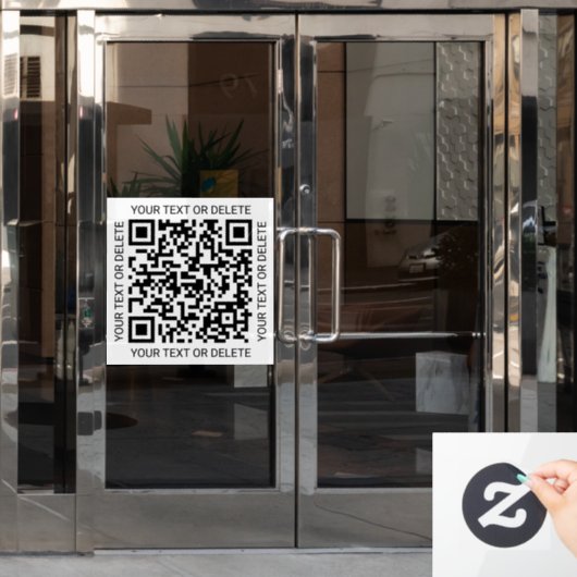 QR-codegenerator Eenvoudig Modern Zwart en Wit Raamsticker (Kantoordeur)