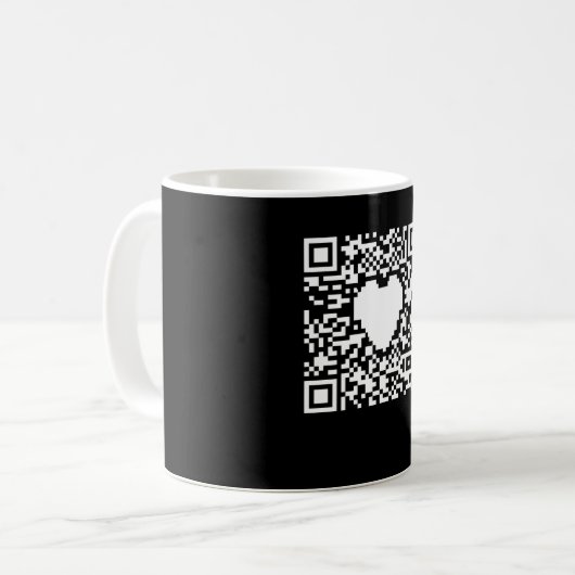 QR-codegenerator met een hart Koffiemok (Voorkant links)