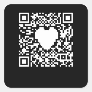 QR-codegenerator met een hart Vierkante Sticker