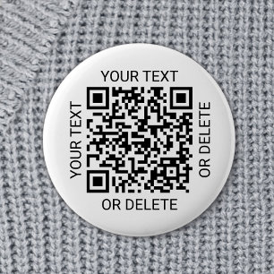 QR-codegenerator Promotiewebsite Eenvoudig Wit Ronde Button 5,7 Cm