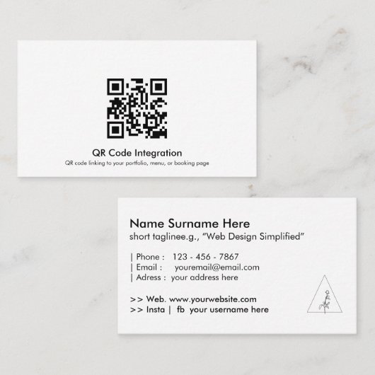 QR-codeintegratie Visitekaartje (Voorkant / Achterkant)