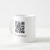 QR-codekoffie Mok met bewerkbare tekst (Voorkant links)