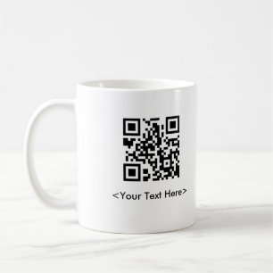 QR-codekoffie Mok met bewerkbare tekst