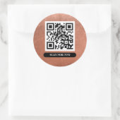 QR-codekoper Bronze Unieke professionele afbeeldin Ronde Sticker (Tas)