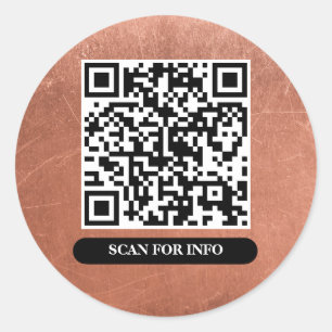 QR-codekoper Bronze Unieke professionele afbeeldin Ronde Sticker