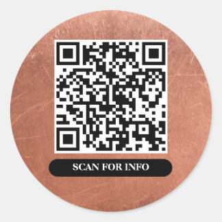 QR-codekoper Bronze Unieke professionele afbeeldin Ronde Sticker