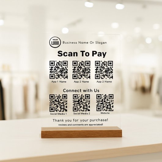 QR-codelezer voor betalings- en sociale media-apps Acryl Bord