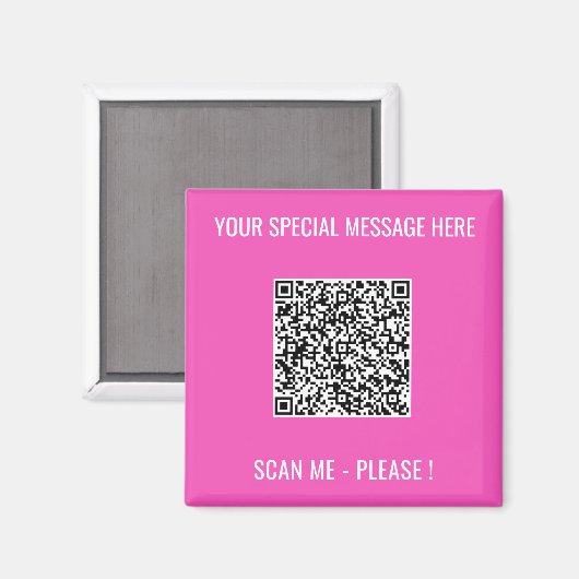 QR-codemagneet met aangepaste tekst - Kies kleur Magneet (Voorkant / Achterkant)