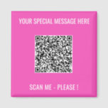 QR-codemagneet met aangepaste tekst - Kies kleur Magneet<br><div class="desc">Kies Kleuren en Lettertype - Magneten met uw speciale QR Code Info en aangepaste tekst gepersonaliseerde Modern Magnet Gift - Voeg uw QR Code - Afbeelding of Logo - foto / tekst - Naam of andere info / bericht - Formaat wijzigen en verplaatsen of verwijderen / toevoegen Elements - Afbeelding...</div>