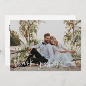 QR codeManuscript Moderne Weddenschap Foto Dank u Bedankkaart (Voorkant / Achterkant)