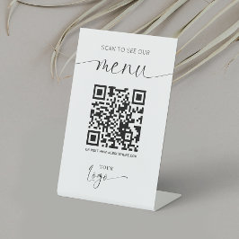 QR-codemenu Moderne Logo Contactloze restaurant Reclamebord Met Voetstuk