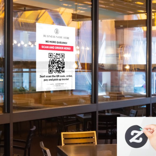QR-codemenu Scanvolgorde Raamsticker (Restaurant Raam)