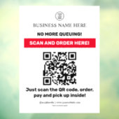 QR-codemenu Scanvolgorde Raamsticker (Vel 3)