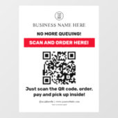 QR-codemenu Scanvolgorde Raamsticker (Vel)
