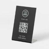 QR-codemenu Zakelijk Logo Contactloze moderne Reclamebord Met Voetstuk (Voorkant)