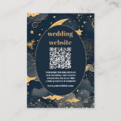 qr codeMidnight Blue Goud Hemelse bruiloft Informatiekaartje (Voorkant)