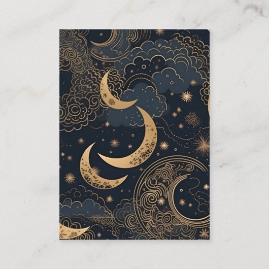 qr codeMidnight Blue Goud Hemelse bruiloft Informatiekaartje (Achterkant)