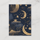 qr codeMidnight Blue Goud Hemelse bruiloft Informatiekaartje (Achterkant)