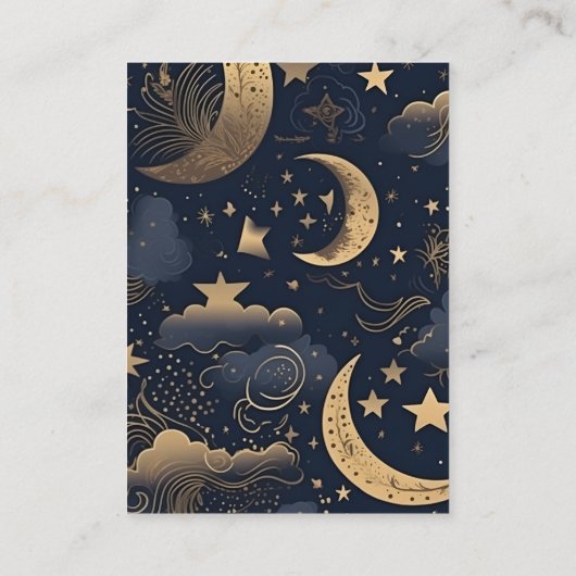 qr codeMidnight Blue Goud Hemelse bruiloft Informatiekaartje (Achterkant)