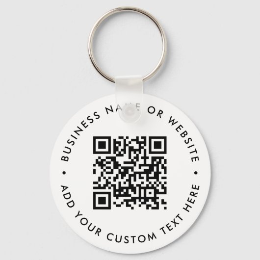 QR-codeminimalistisch eenvoudig witboek schoon Sleutelhanger (Achterkant)
