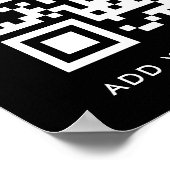 QR-codeminimalistische, eenvoudige zwarte aangepas Poster (Hoek)