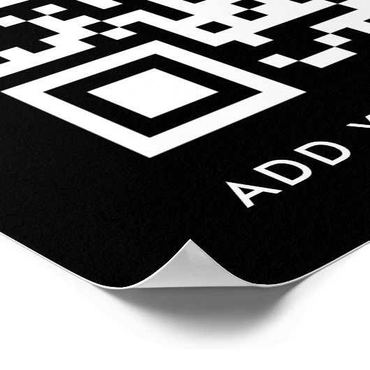 QR-codeminimalistische, eenvoudige zwarte aangepas Poster (Hoek)