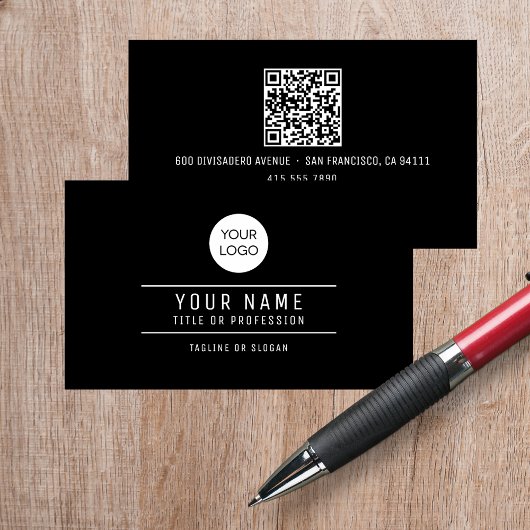 QR-codenaam Professional Logo Zwart Contactkaartje