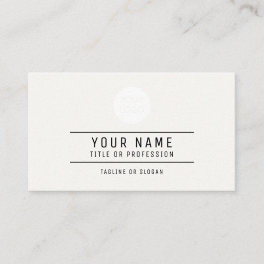 QR-codenaam Professionele Logo Off Wit Contactkaartje (Voorkant)