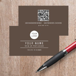 QR Codenaam Professionele Logo Pumpernickel Bruin Contactkaartje