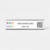 QR-codenaam Tekst Logo Business Desk Naam Bord Bureau Naambordje (Voorkant)
