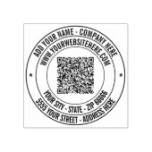 QR-codenaam Website Adres Rond Rubberstempel (Afrduk)