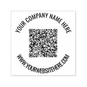 QR-codenaam Website of Aangepaste Tekst Ronde Stem Zelfinktende Stempel (Design)