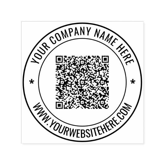 QR-codenaam Website Ronde Zelfinkkend stempel (Design)