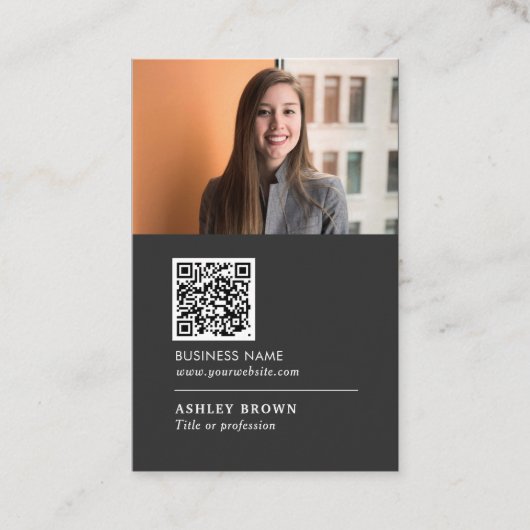 QR-codenetwerk modern onroerend goed in logo Visitekaartje (Voorkant)