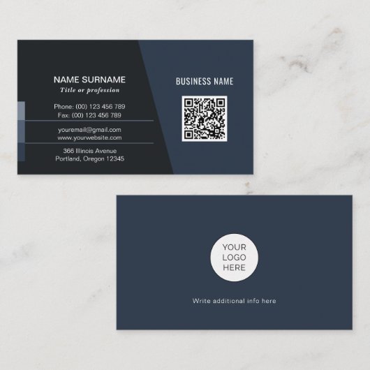 QR-codenetwerk, persoonlijk of zakelijk Visitekaartje (Voorkant / Achterkant)