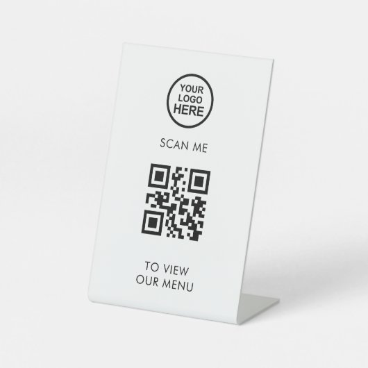 QR-codenummer Zakelijk Logo Contactloos Matig Ped Reclamebord Met Voetstuk (Voorkant)