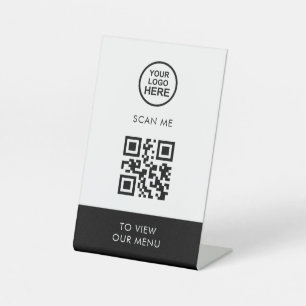 QR-codenummer Zakelijk Logo Contactloos Matig Ped Reclamebord Met Voetstuk