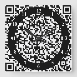 QR-codenummuurklok - Kunstback en wit Vierkante Klok