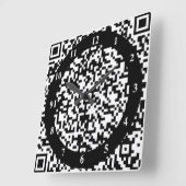 QR-codenummuurklok - Kunstback en wit Vierkante Klok (Hoek)