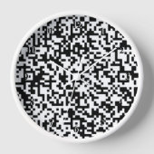 QR-codenummuurklok Matig ontwerp zwart-wit (Voorkant)