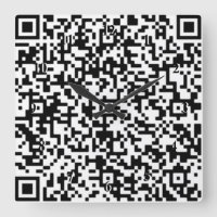 QR-codenummuurklok - Modern - zwart en wit