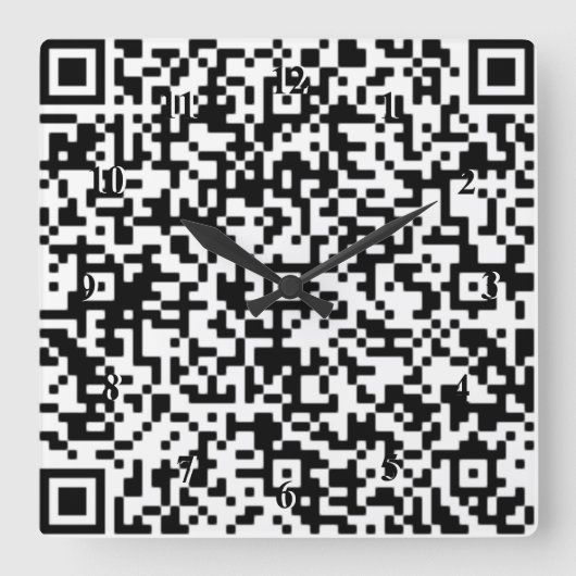 QR-codenummuurklok - Modern - zwart en wit Vierkante Klok (Voorkant)