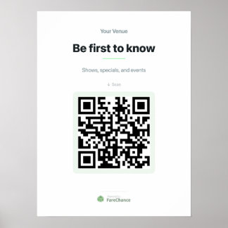 QR-codeposter voor restaurants en winkels, 18x24 Poster