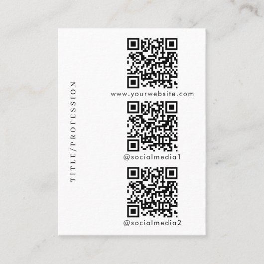 QR-codes 6 scanbare website en links naar sociale Contactkaartje (Voorkant)