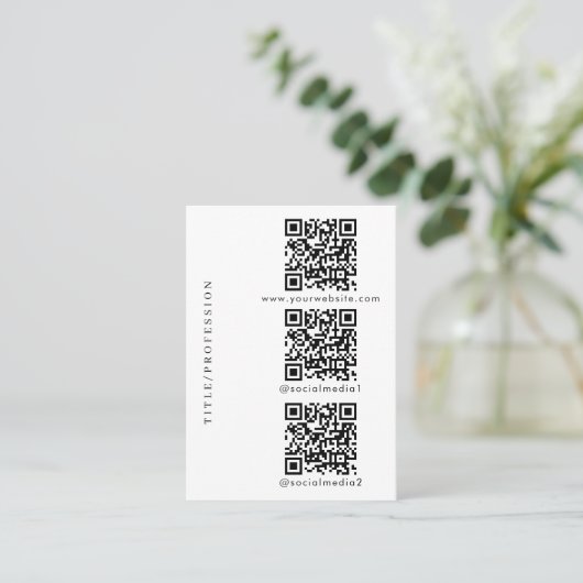 QR-codes 6 scanbare website en links naar sociale Contactkaartje (Staand voorkant)