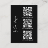 QR-codes 6 scannbare website en sociale media zwar Contactkaartje (Achterkant)