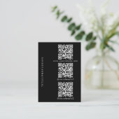 QR-codes 6 scannbare website en sociale media zwar Contactkaartje (Staand voorkant)