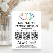 QR-codes en Logo 3-betalingsapps uploaden Business Reclamebord Met Voetstuk