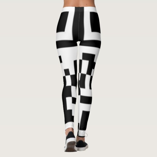 QR Codes Funky Squares leggings lezen "noem me" (Achterkant)