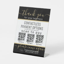 QR Codes Upload & Logo 3 Betalen Apps goud & zwart